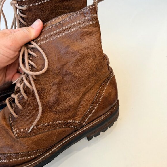 Sutor Mantellassi Men’s Leather Wingtip Brogue Lace-Up Boots - Picture 3 of 8